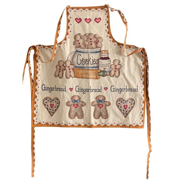 VTG gingerbread apron hand made fun fabric dianna marcum marcus grandma’s recipe - Picture 1 of 6